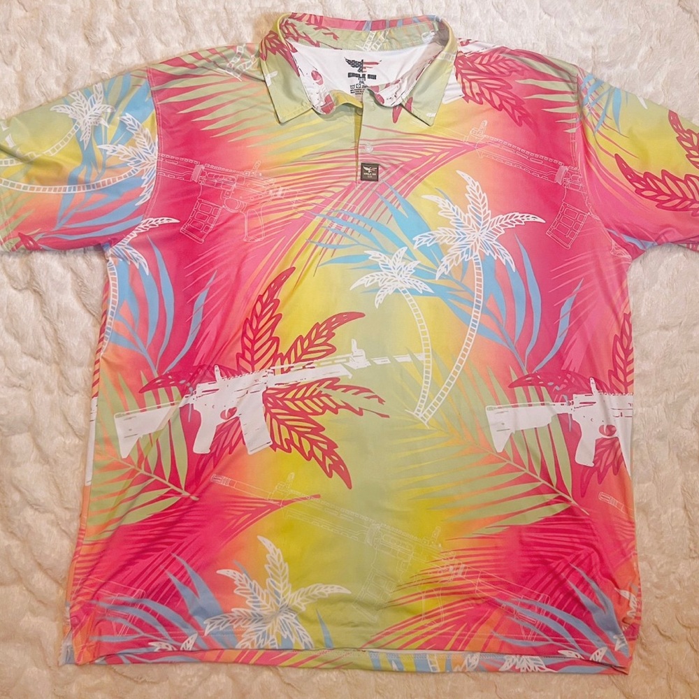 Breezy Palms Golf Polo Eagle Six Gear Tropical Size 2 XL